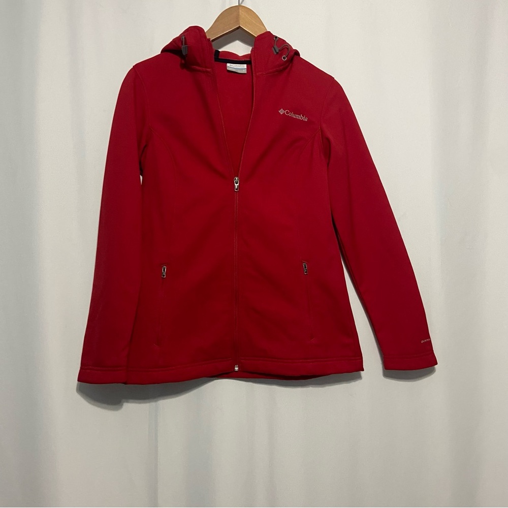 Columbia Women's Omni-Shield Jacket Size S Full Zip Hooded Lightweight Red